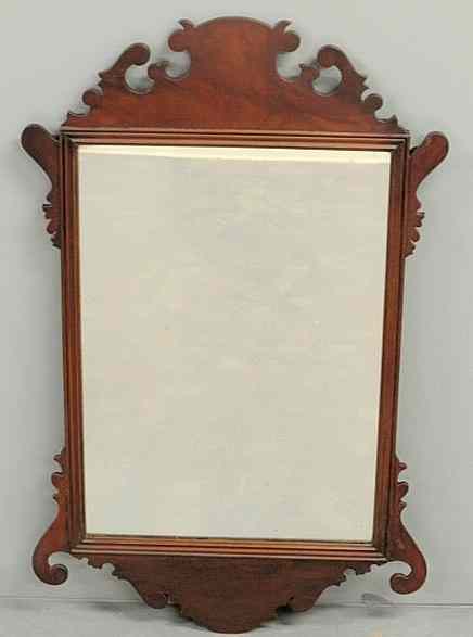 Appraisal: Chippendale style mahogany mirror x