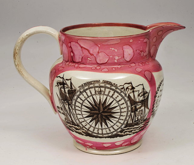 Appraisal: AN EARLY TH CENTURY PINK GROUND LUSTER JUG with the