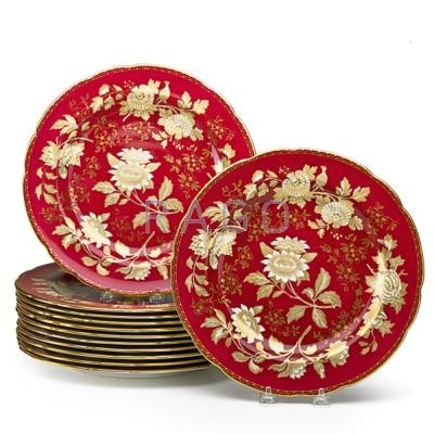 Appraisal: WEDGWOOD PORCELAIN SERVICE PLATES Twelve in the Ruby Tonquin pattern