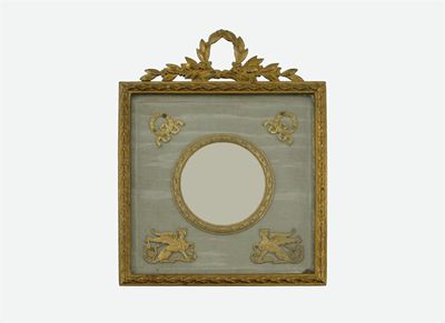 Appraisal: A French gilt metal photograph frame with laurel surmount and