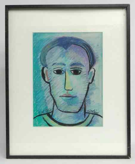 Appraisal: Pastel man signed ''Colin'' George Colin United States th c