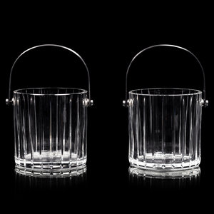 Appraisal: A Pair of Baccarat Glass Ice Buckets th Century each