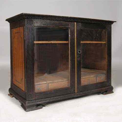 Appraisal: A Regency Calamander and Satinwood Display Cabinet circa of rectangular