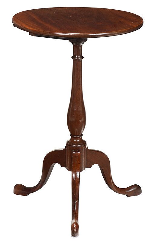 Appraisal: American Chippendale Figured Mahogany Candlestand probably New York late th