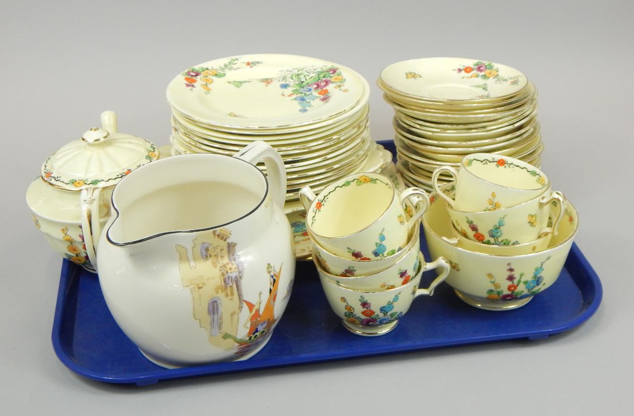 Appraisal: An Art Deco style Crown Staffordshire part tea set decorated