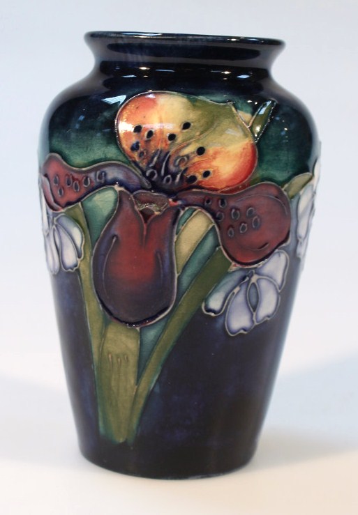 Appraisal: A mid- thC Moorcroft Orchid pattern vase decorated with flowers