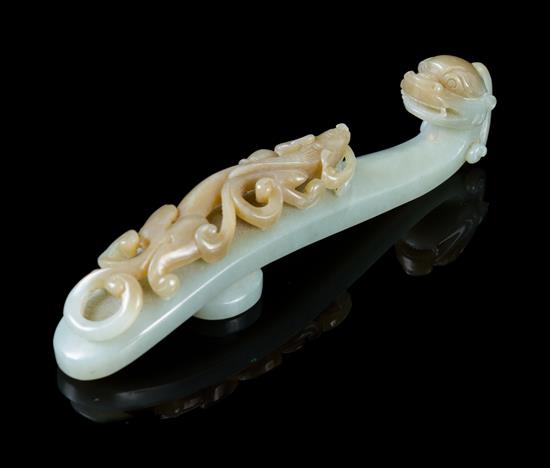 Appraisal: Sale Lot A Carved Greyish Celadon Jade Belt Hook with