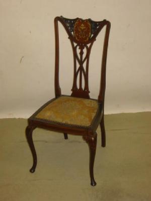 Appraisal: A PAIR OF EDWARDIAN SIDE CHAIRS similar to previous lot