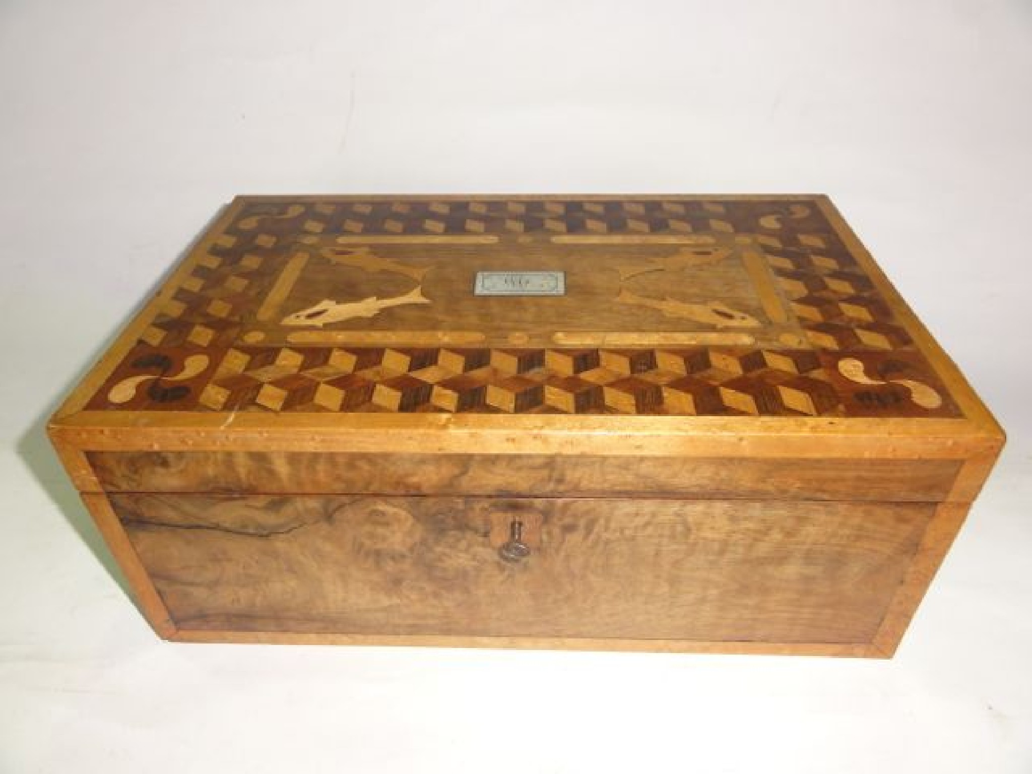 Appraisal: A good quality th century writing box of rectangular form