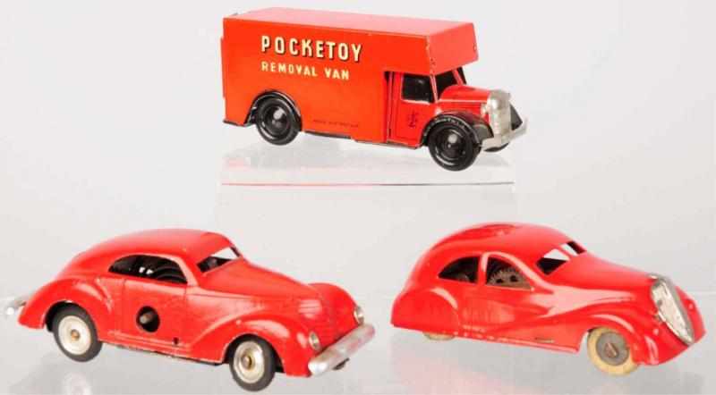 Appraisal: Lot of Diecast Tin Vehicle Wind-Up Toys English Working Includes