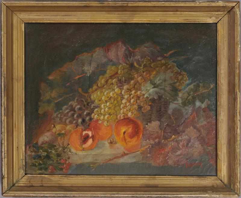 Appraisal: TH C SCHOOL STILL LIFE WITH FRUIT Oil on canvas