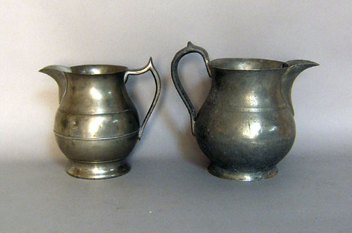 Appraisal: Two pewter pitchers h h together with a Dixon Sons