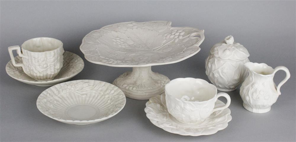 Appraisal: EIGHT PARIAN WARES including a four-piece tea service probably Minton