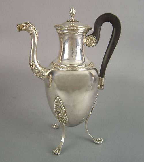 Appraisal: French silver coffee pot ca bearing the mark of Louis