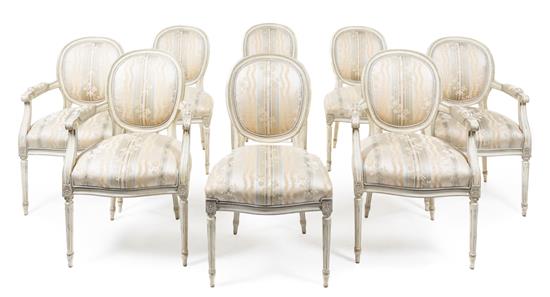 Appraisal: Sale Lot A Set of Eight Louis XVI Style Painted