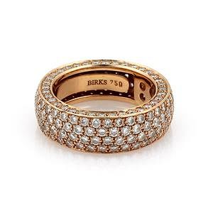 Appraisal: Birks Carats Diamond k Pink Gold mm Ring Birks Carats