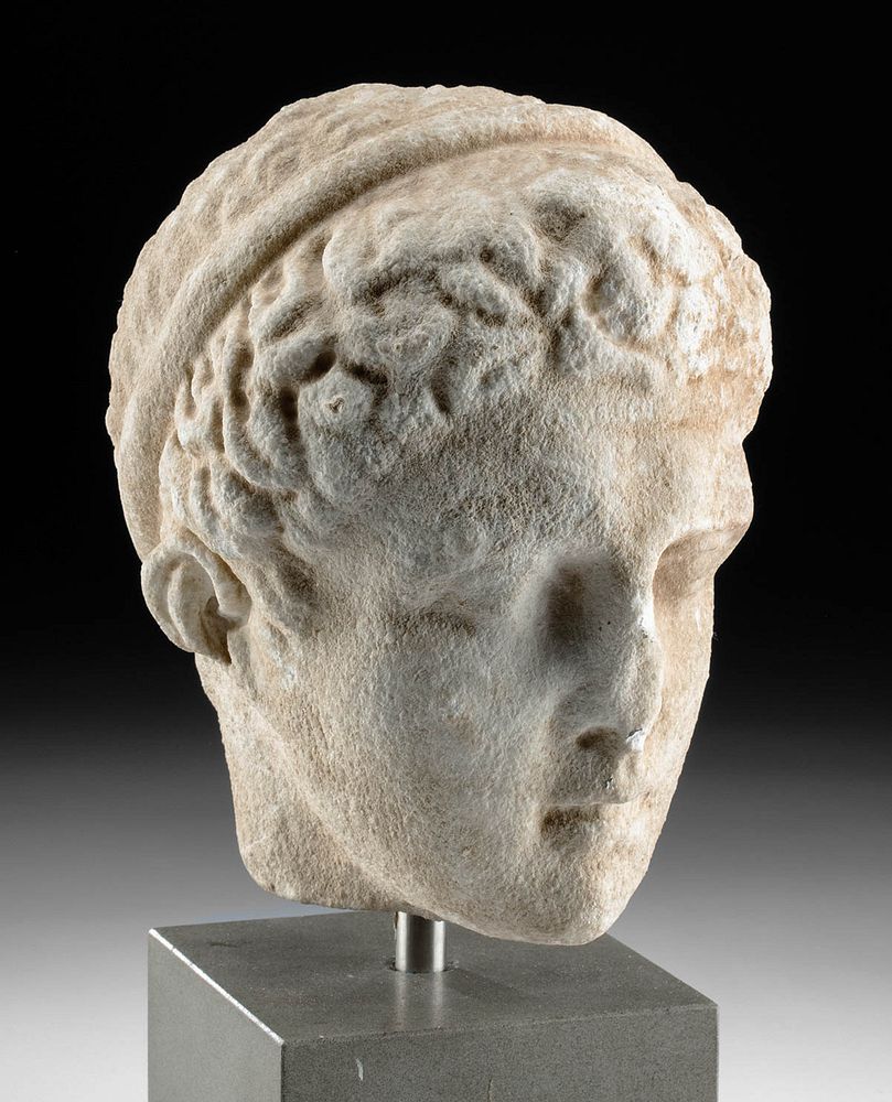 Appraisal: Roman Marble Head of a Youthful Male - Art Loss