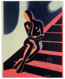 Appraisal: Mark Kostabi American born Upwardly Mobile signed lower right in