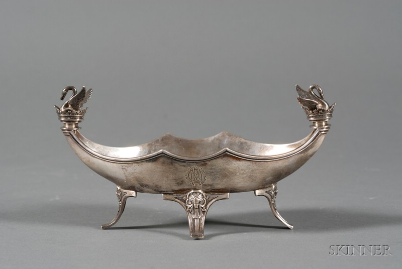 Appraisal: Gorham Sterling Sweetmeat Dish date marked boat shaped with demilune