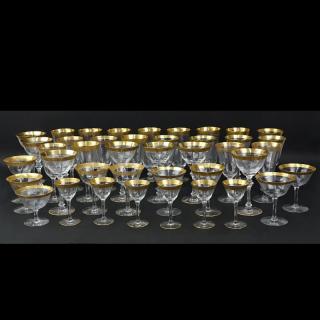 Appraisal: Lot of Forty One Gold Trimmed Crystal Stemware Similar not