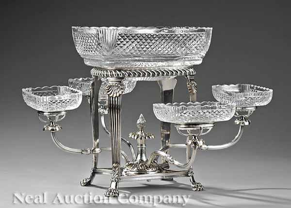 Appraisal: A George III Sheffield Plate Epergne c with gadroon rim