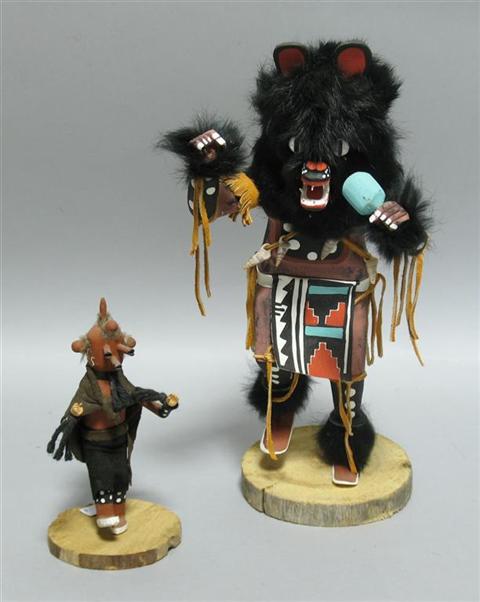 Appraisal: TWO KACHINA DOLLS BY LARGO The first labeled Bear of