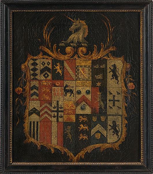 Appraisal: TH CENTURY ENGLISH CREST Oil on canvas unsigned x in