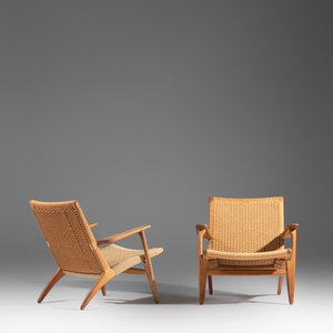 Appraisal: Hans J Wegner Danish - A Pair of CH- Lounge