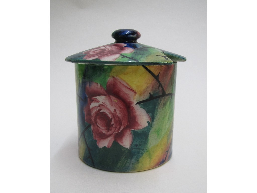 Appraisal: A Wemyss Jazzy Rose preserve pot and cover cm high