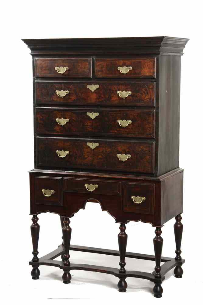 Appraisal: HIGHBOY - William Mary Period two-Part American assembled case with