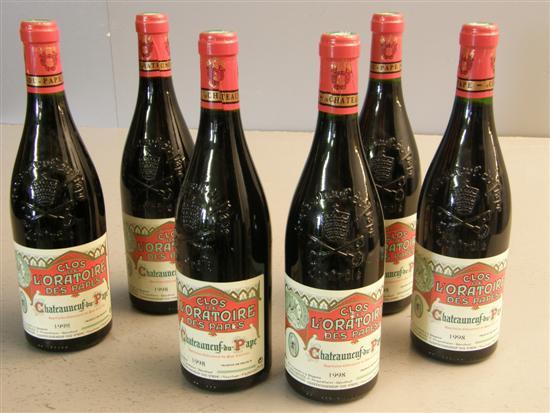 Appraisal: Chateauneuf-du-Pape Clos de L'Oratoire des Papes six bottles