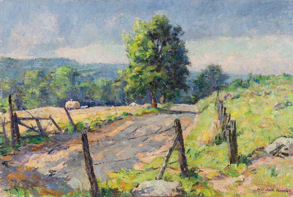 Appraisal: FREDERICK LESTER SEXTON CONNECTICUT - HAYING BY A COUNTRY ROAD