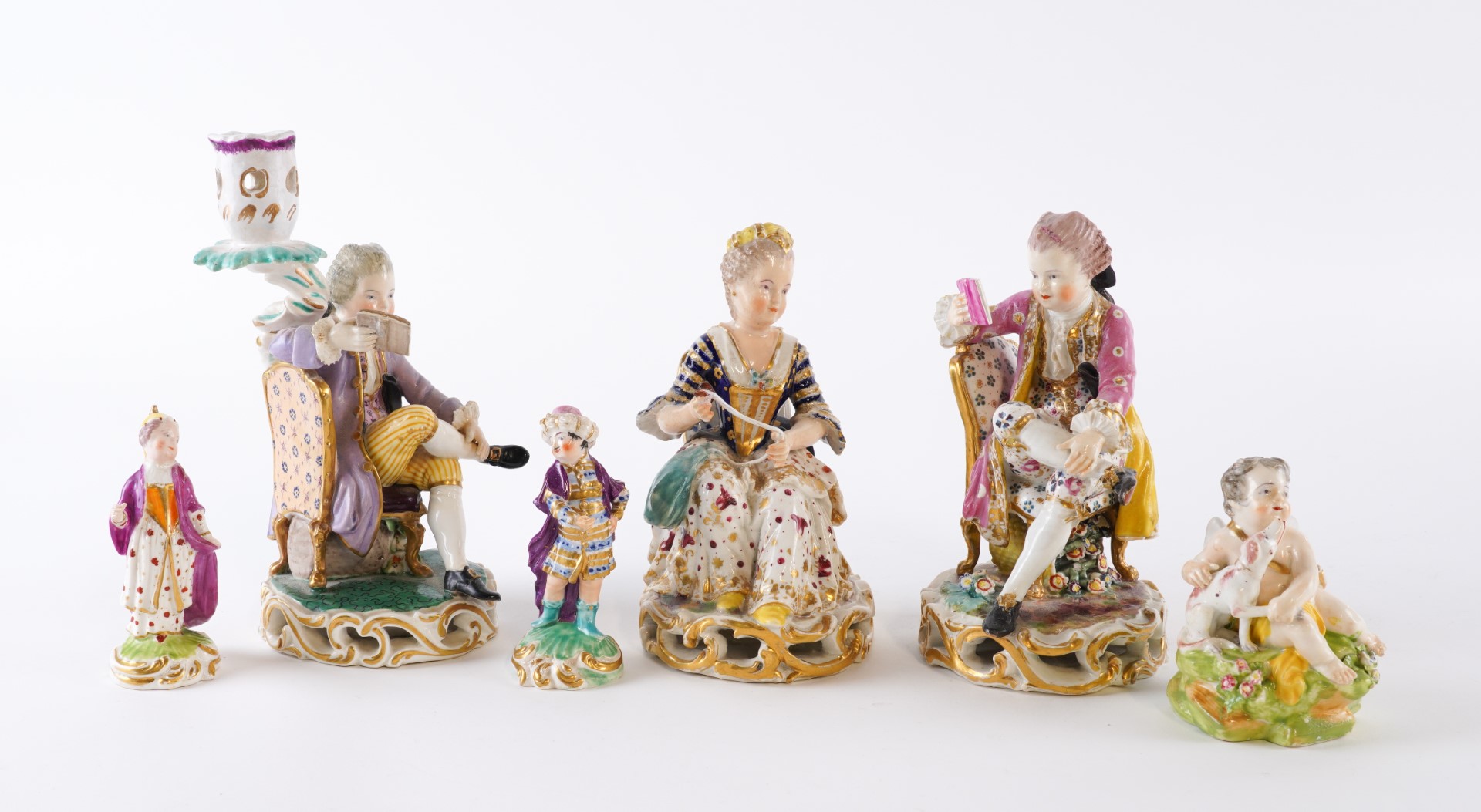 Appraisal: A GROUP OF SIX DERBY PORCELAIN FIGURES Early th century