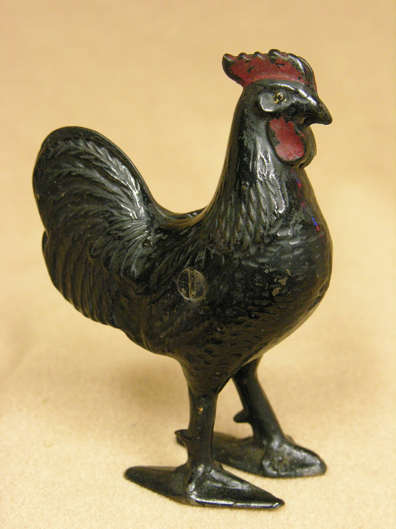 Appraisal: VINTAGE CAST IRON ROOSTER BACK Size by Condition Nice