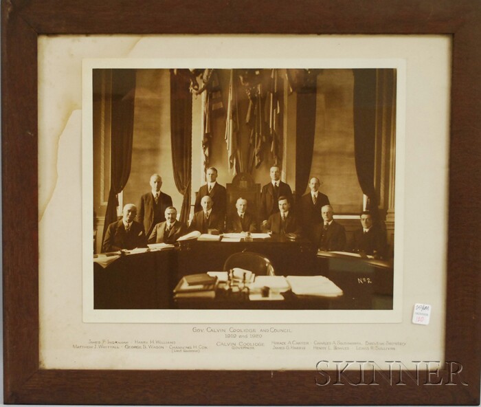 Appraisal: Framed Photograph of Massachusetts Governor Calvin Coolidge and Council c