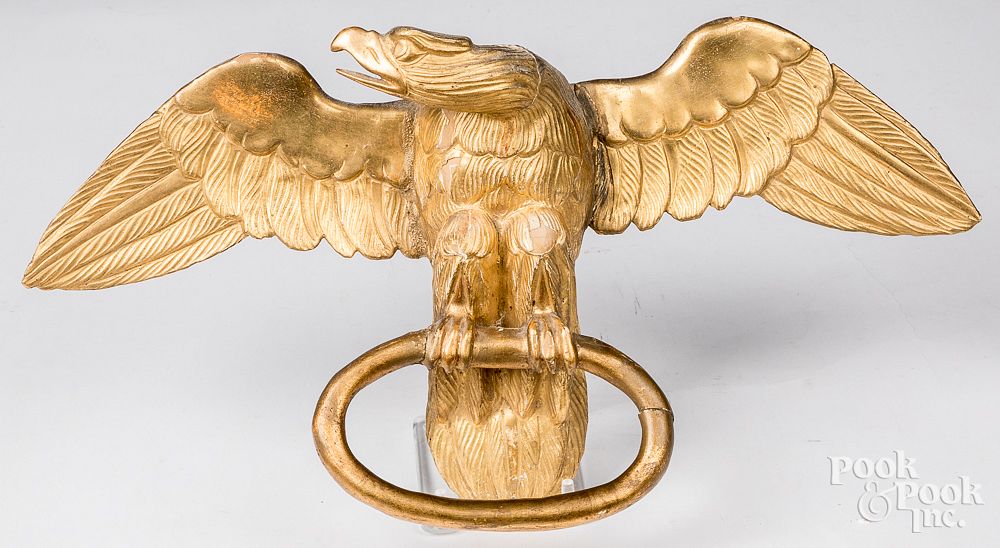 Appraisal: Carved giltwood eagle curtain tieback Carved giltwood eagle curtain tieback