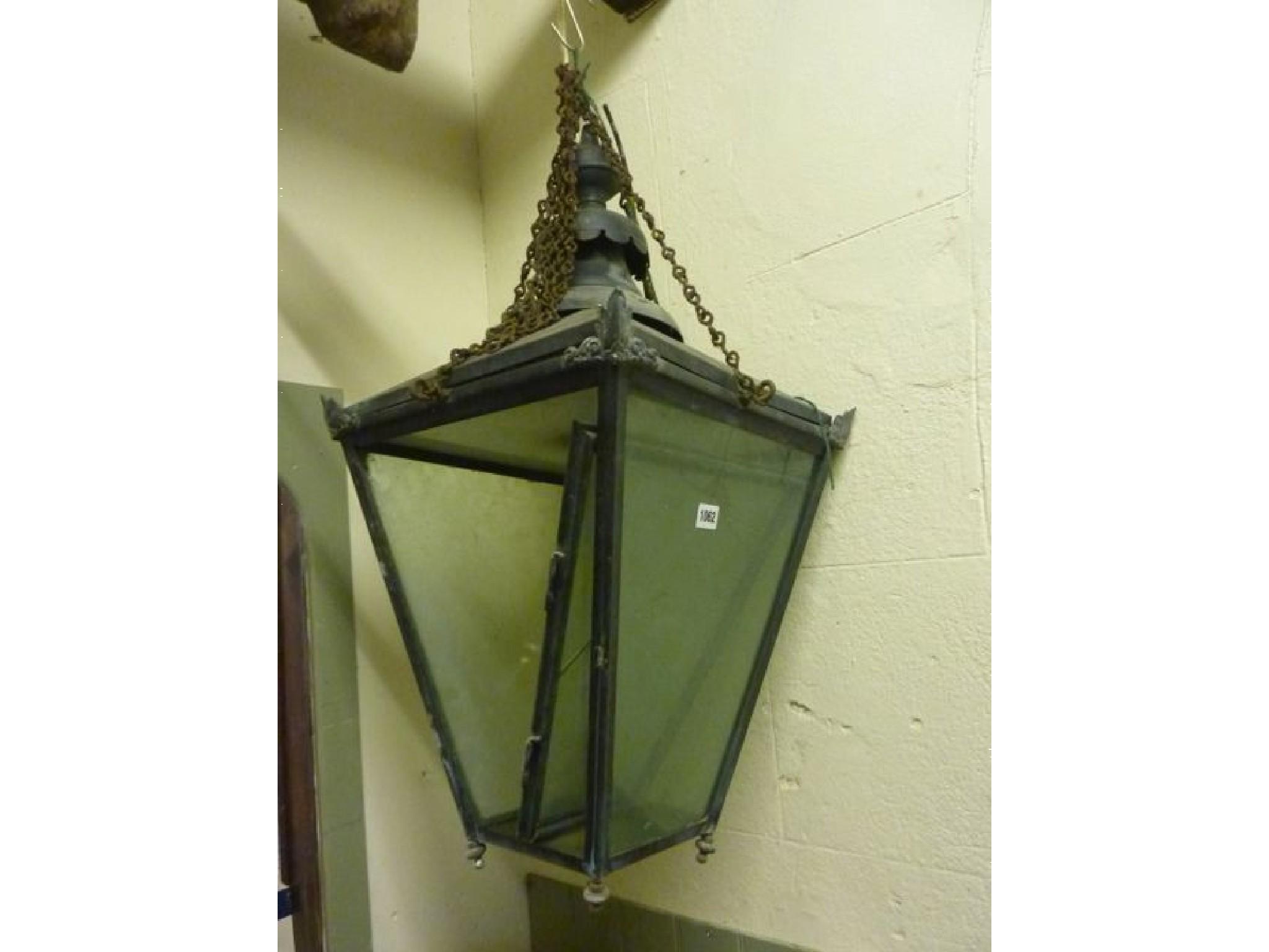 Appraisal: A Victorian style hanging lantern in the form of a