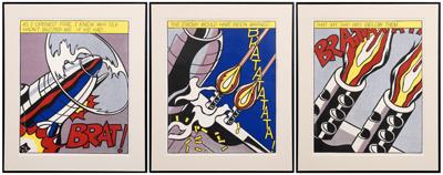 Appraisal: Triptych after Roy Lichtenstein quot As I Opened Fire quot