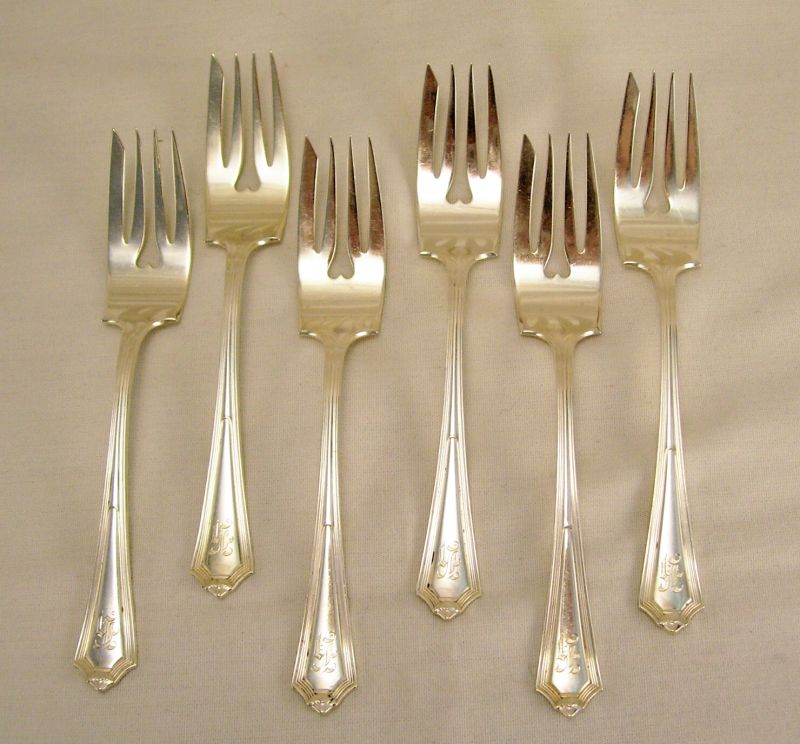 Appraisal: - Sterling Gorham Plymouth Salad Dessert Forks Six sterling salad