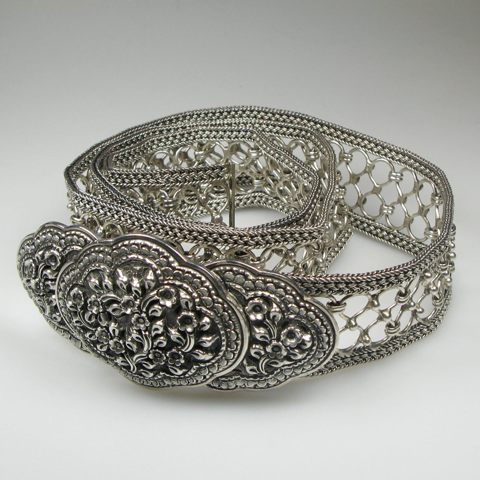 Appraisal: Thai Silver Mesh Belt Length - cm