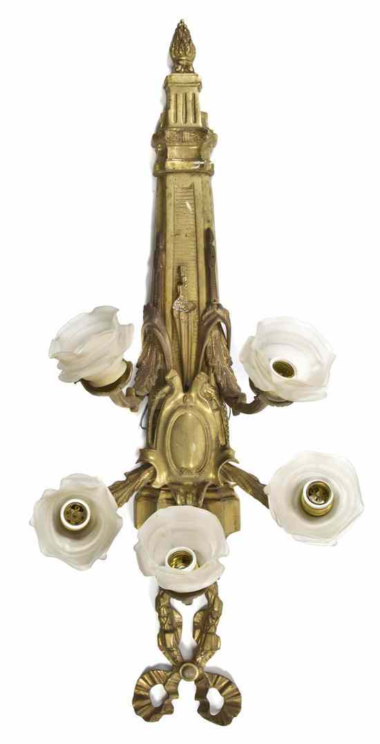 Appraisal: A Louis XVI Style Gilt Bronze Five-Light Sconce having a