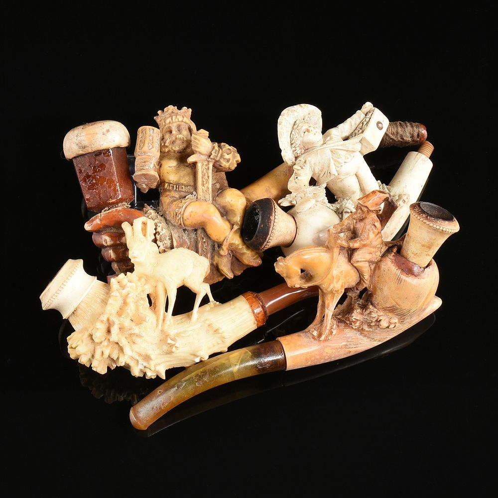 Appraisal: A GROUP OF FOUR MEERSCHAUM PIPES LATE TH EARLY TH