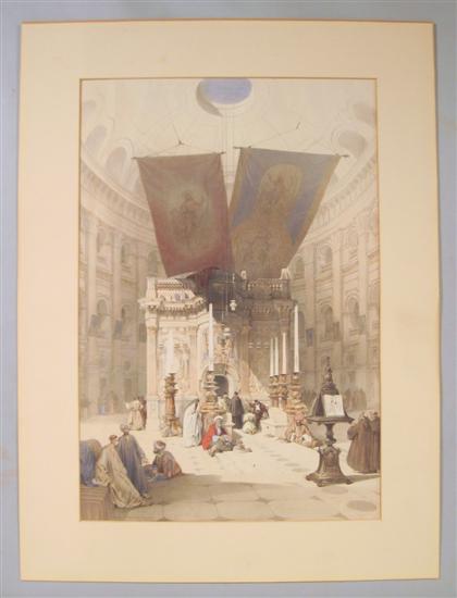 Appraisal: piece Hand-colored Lithograph Roberts David The Holy Land Shrine of