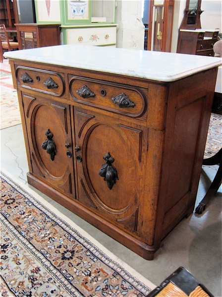 Appraisal: VICTORIAN OAK AND WALNUT SIDE CABINET American th century having