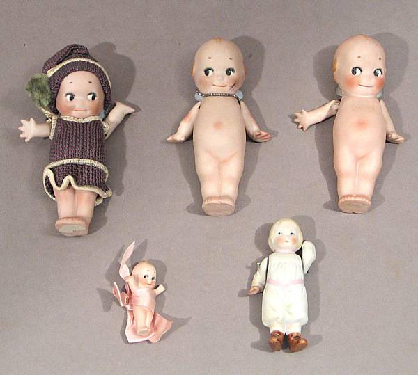 Appraisal: Rose O'Neil Kewpie Dolls Grouping of Kewpie dolls 's measuring