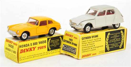 Appraisal: TWO FRENCH DINKY MODELS Dinky Honda S dark yellow red