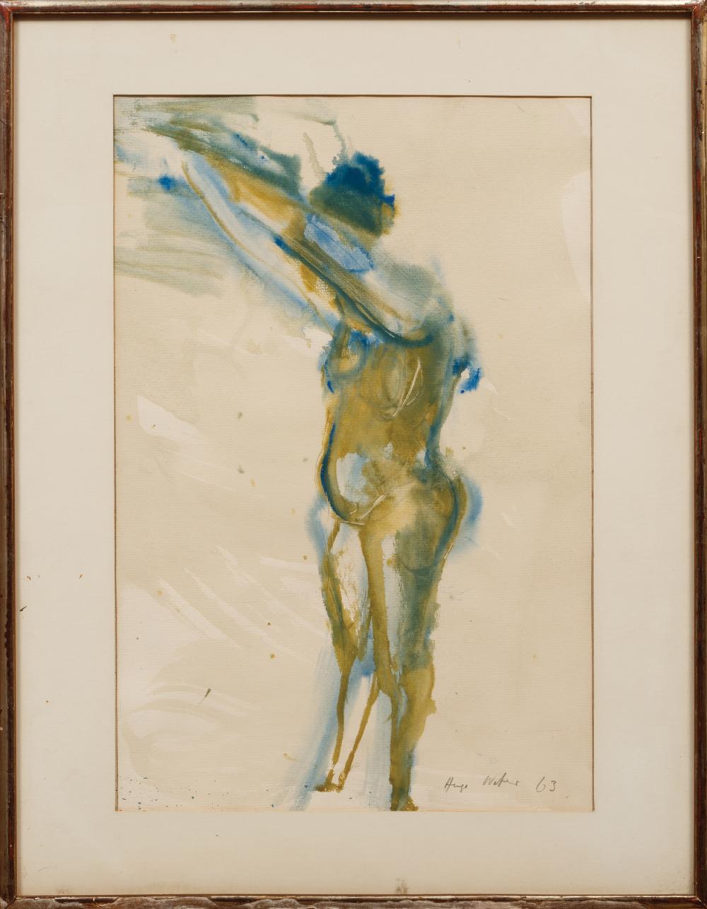 Appraisal: Hugo Weber Swiss New York - Standing Female Figure watercolor