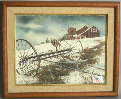 Appraisal: Carolyn Blish American th c watercolor winter landscape x