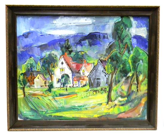 Appraisal: Marion Huse American - Gothic Revival Farm House oil on