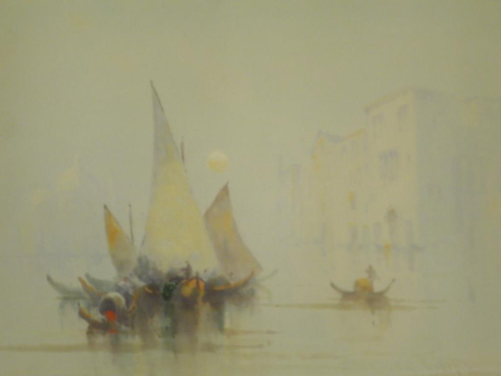 Appraisal: Reginald Cooper thCVenetian canal scene with masted boatswatercoloursigned cm x